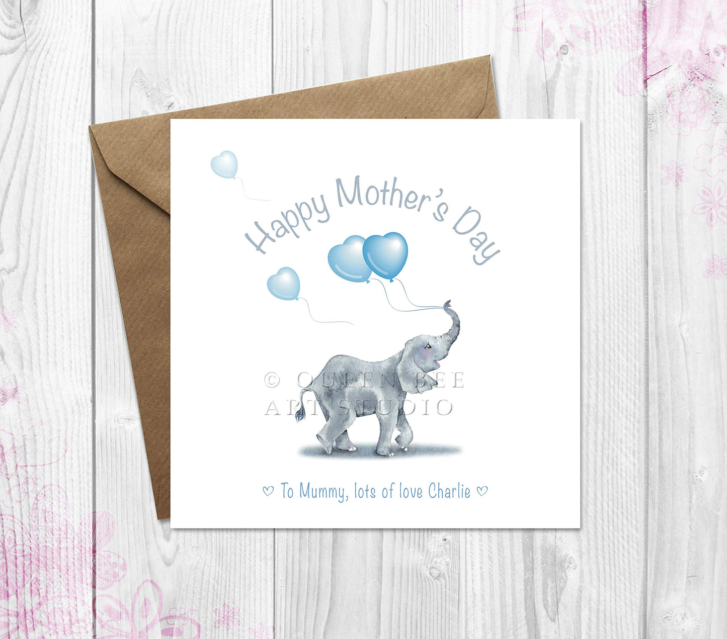 Baby Elephant Mother's Day Card for Mummy