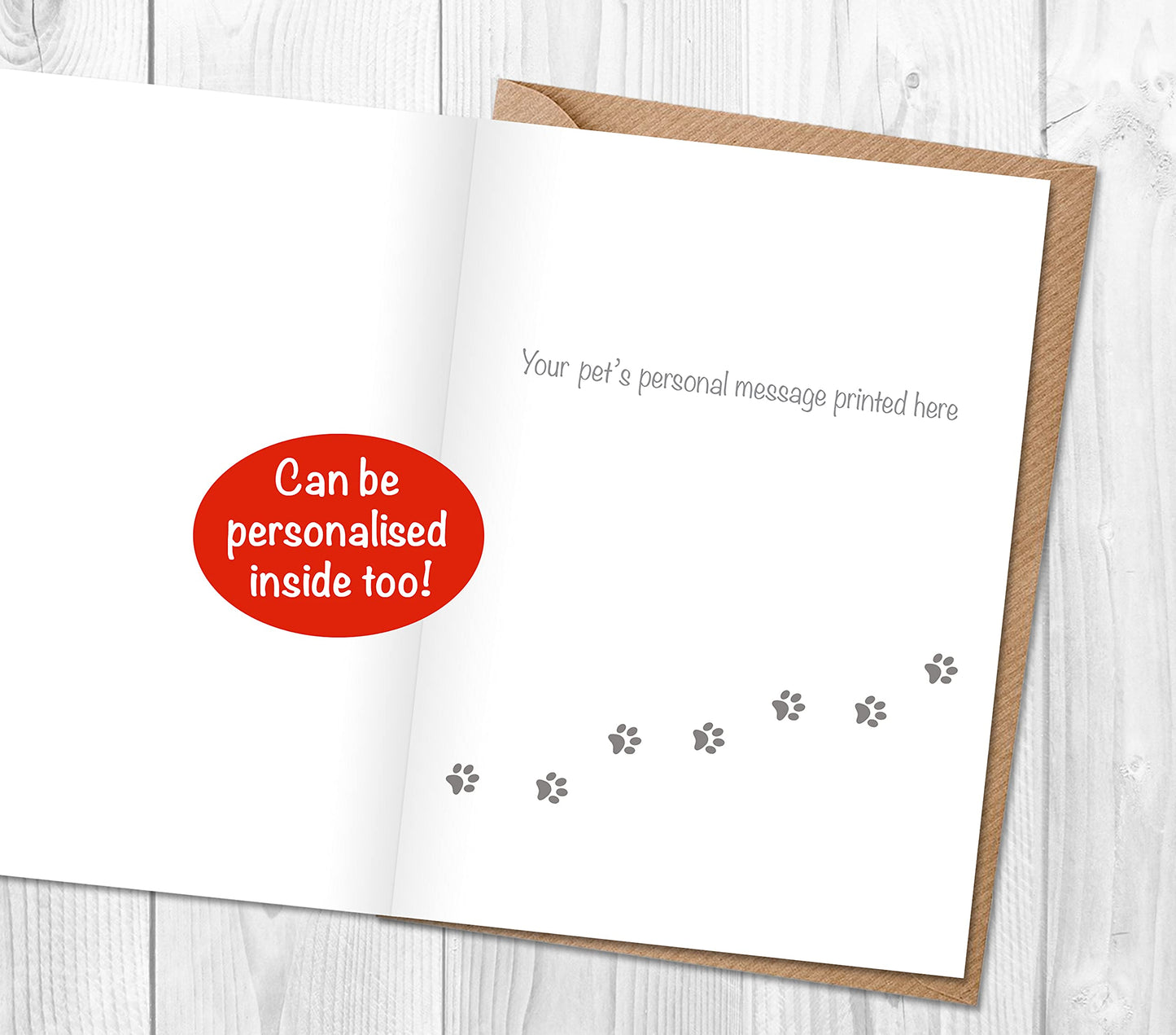 Set of 6 Cute Pug Christmas Gift Tags with Ribbon – can be Personalised