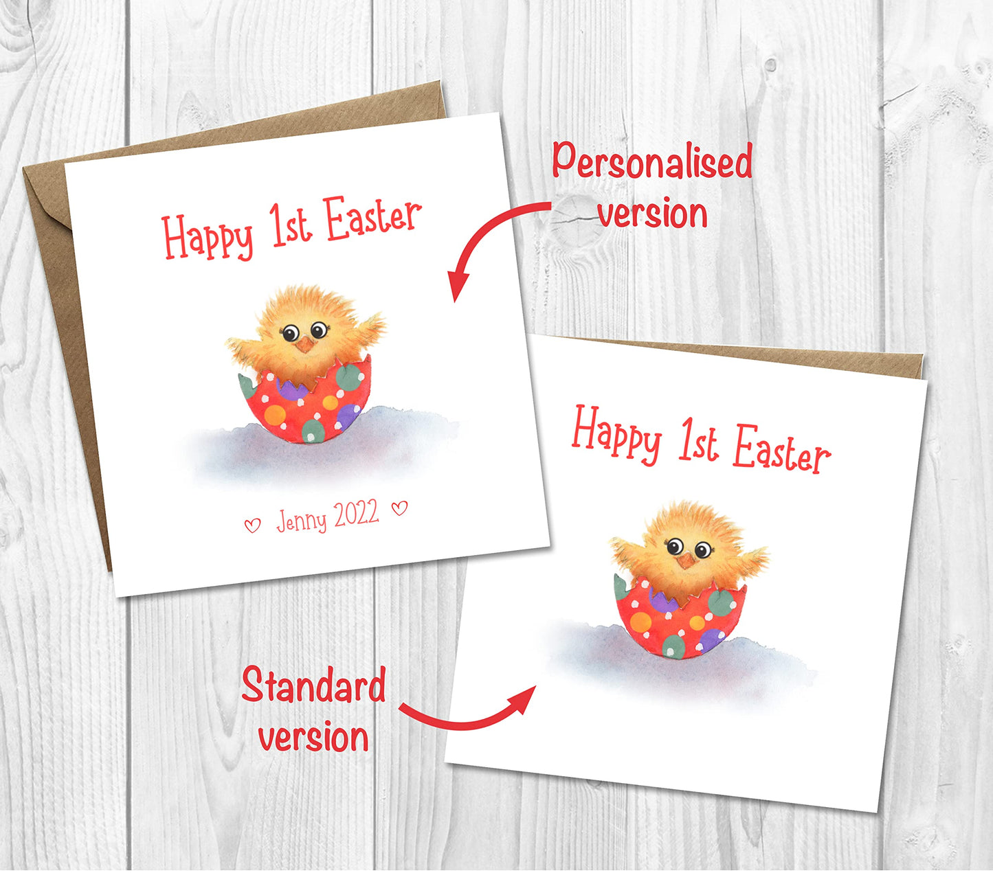 Personalised 1st Easter Card with Cute Little Chick for Baby Boy or Girl First Easter