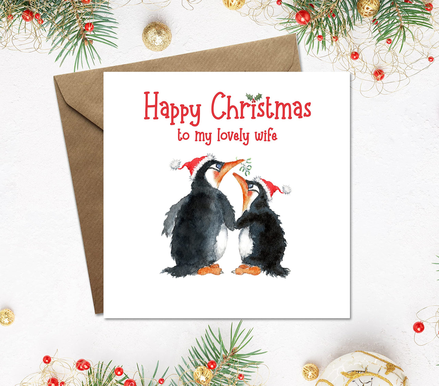 Cuddly Penguin Christmas Card