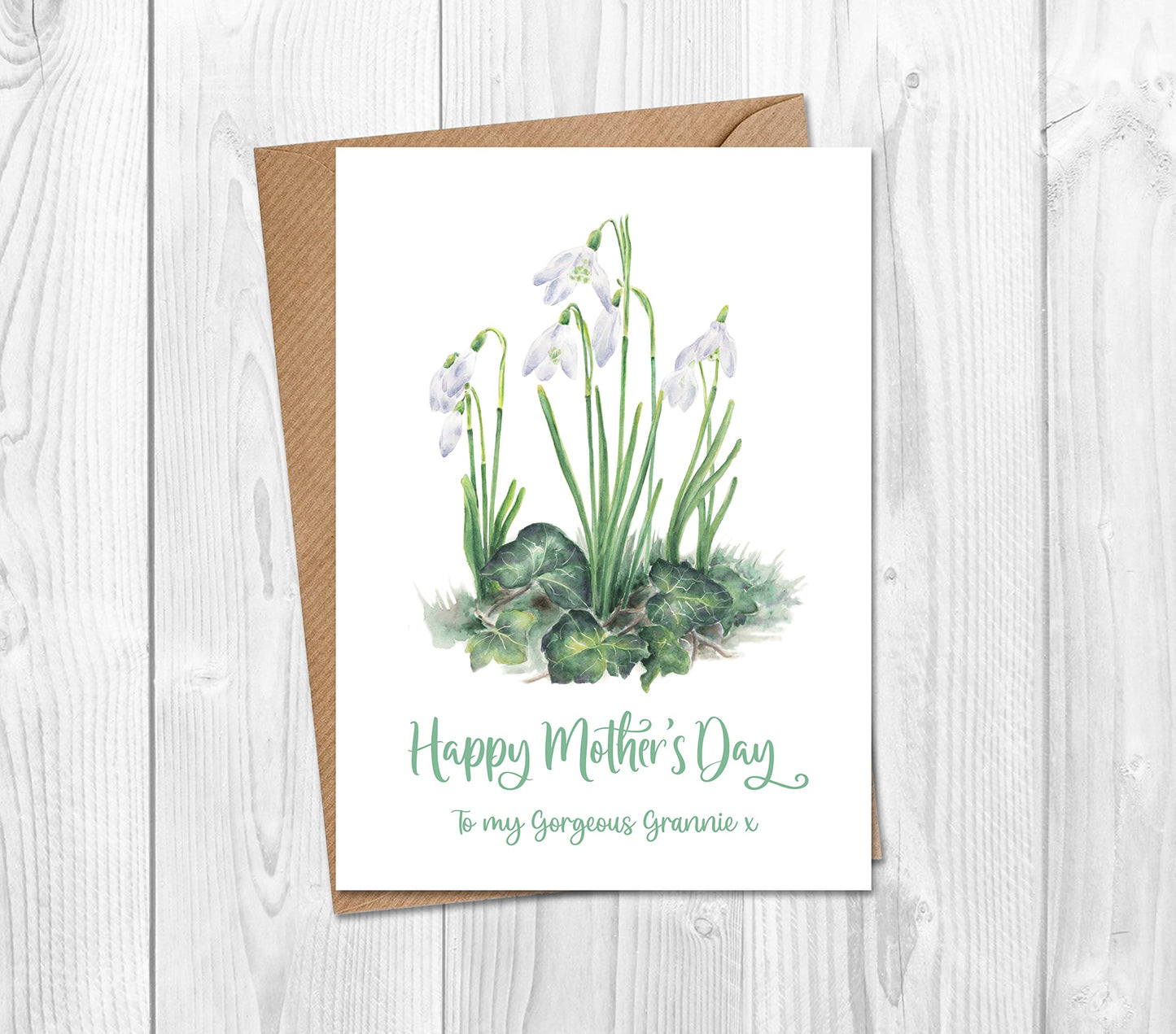 Mothering Sunday Card with Snowdrops