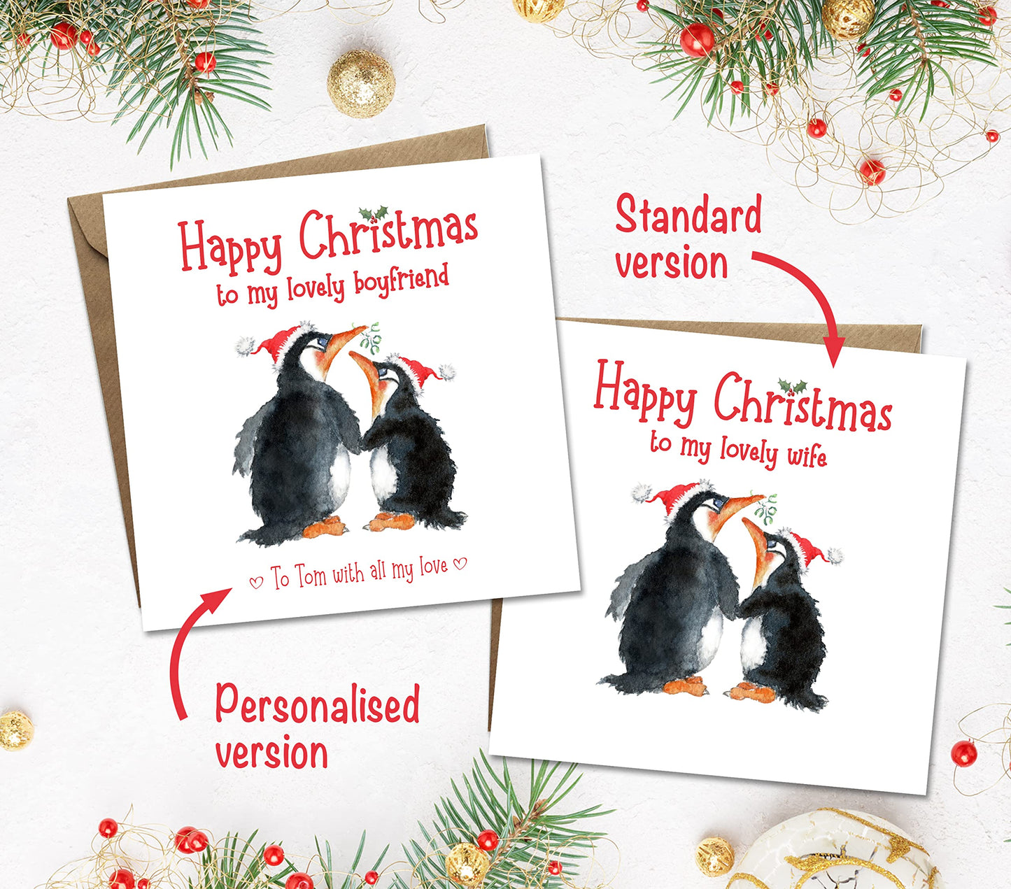 Cuddly Penguin Christmas Card