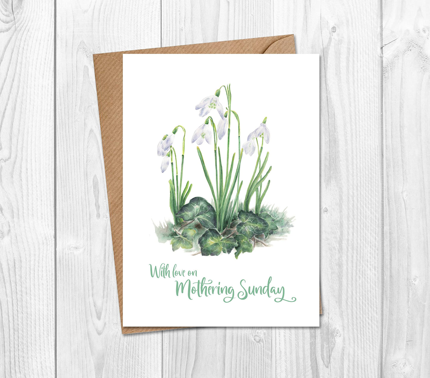 Mothering Sunday Card with Snowdrops