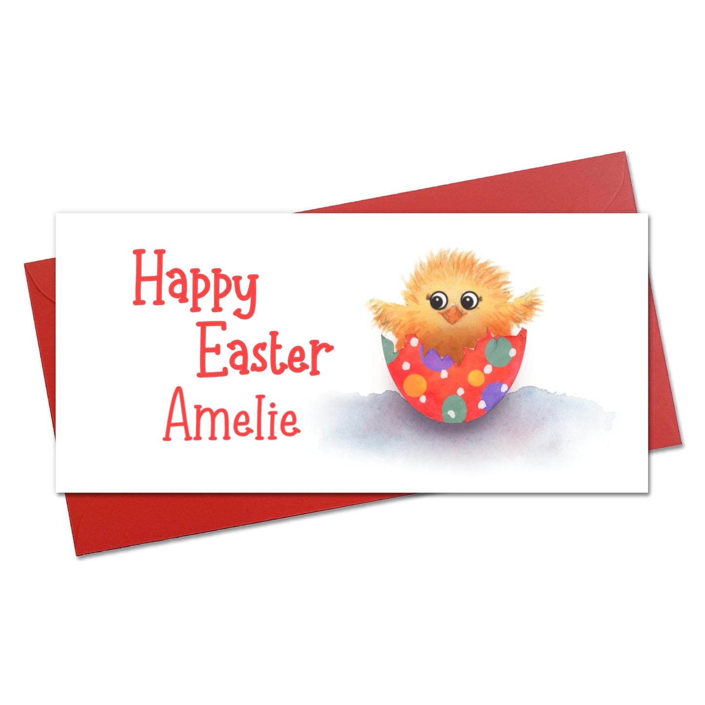 Personalised Easter Gift Money Wallet with Cute Chick and Envelope, Easter Card for Babies, Toddlers, Little Boys and Girls