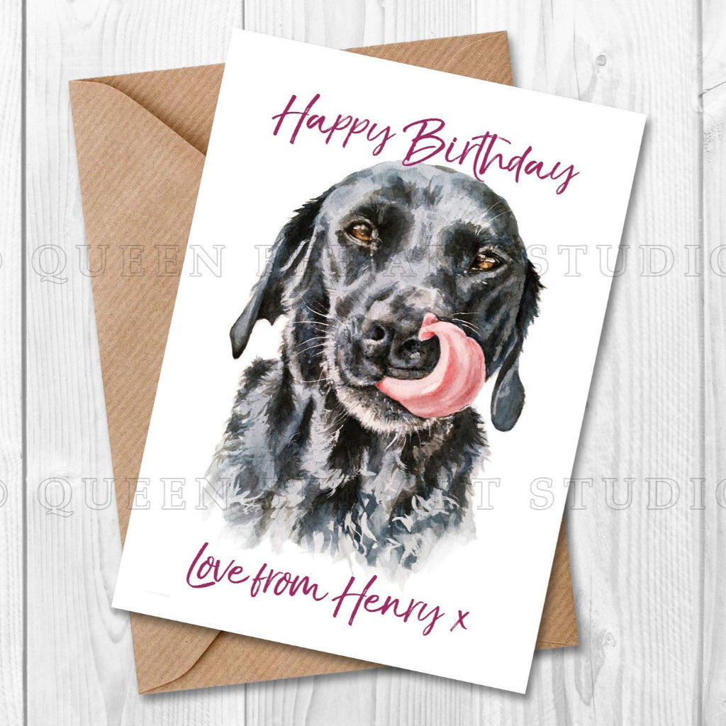 Personalised Black Labrador Birthday card