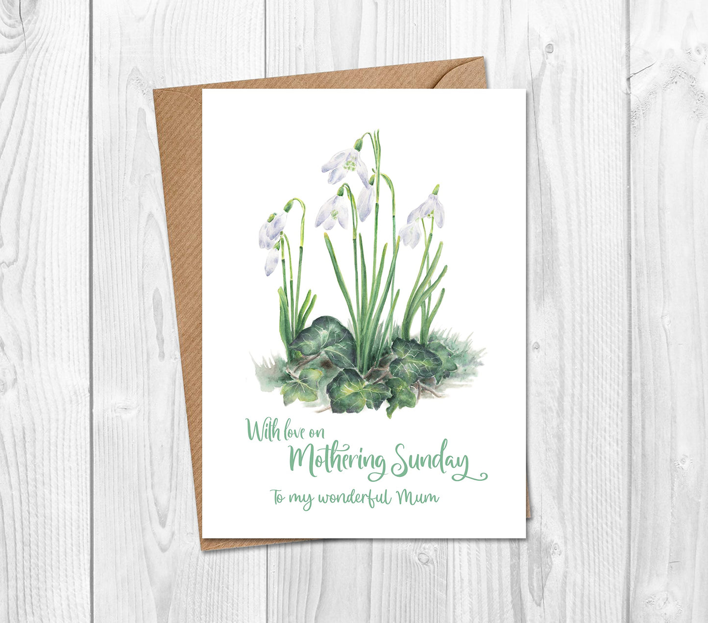 Mothering Sunday Card with Snowdrops