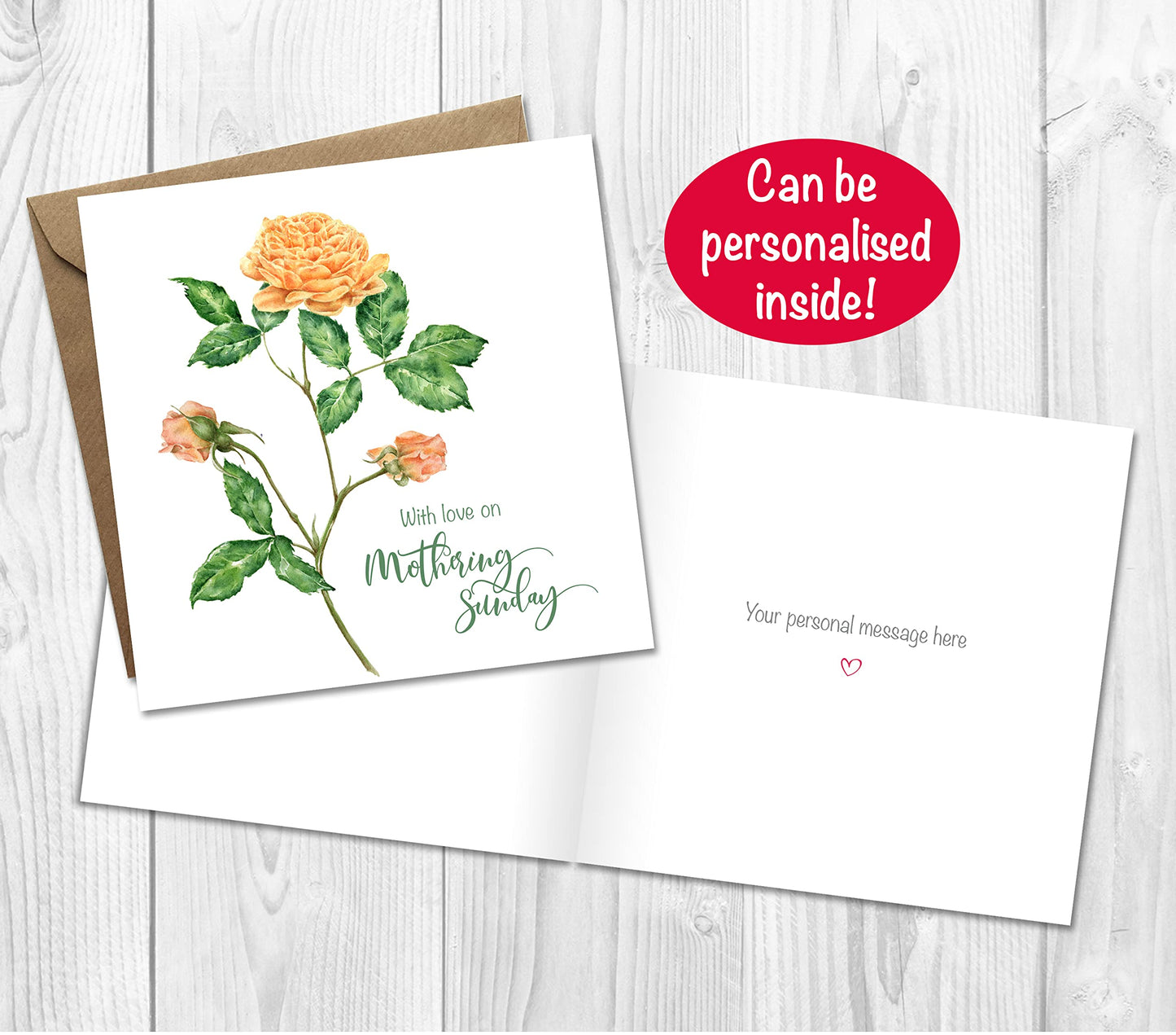 Traditional Mother's Day Card with Yellow Roses