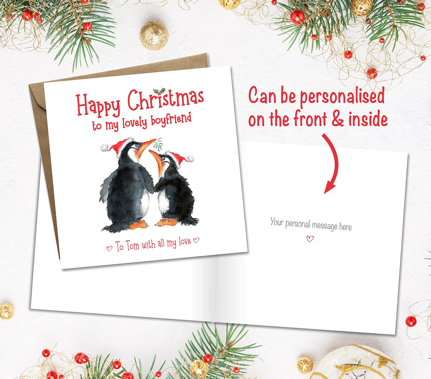 Cuddly Penguin Christmas Card