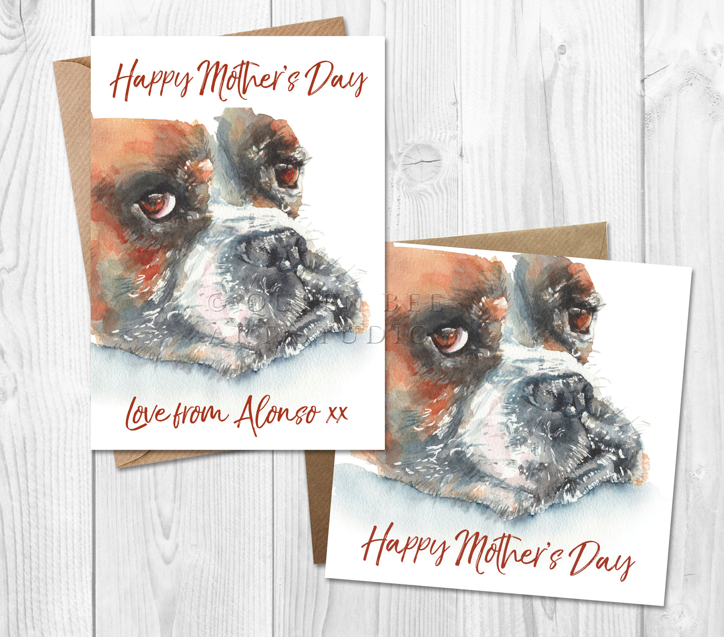 Boxer Dog Mother's Day Card