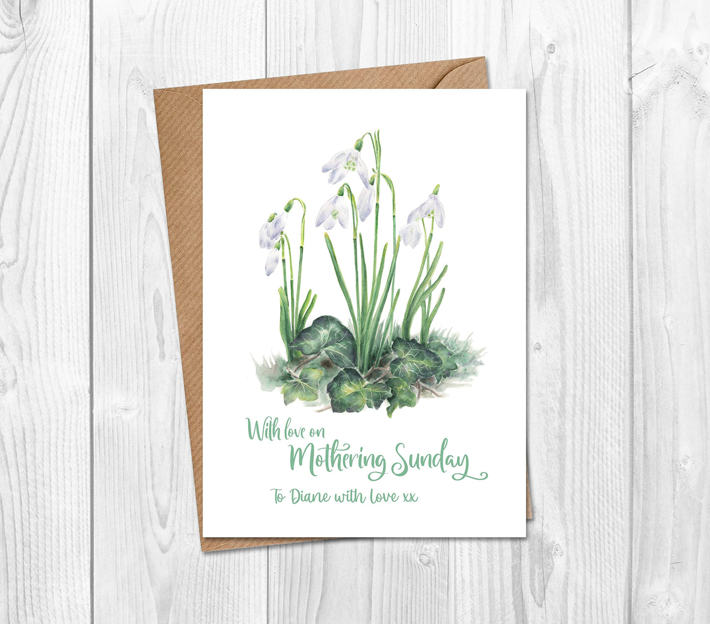 Mothering Sunday Card with Snowdrops