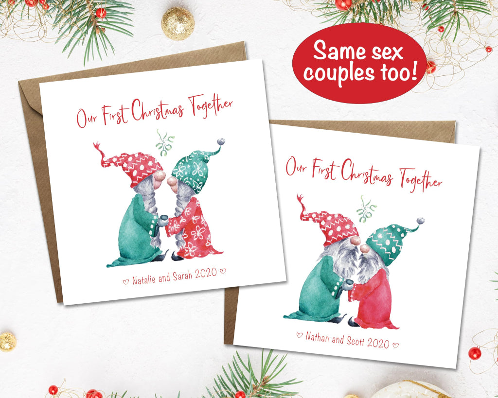 1st Christmas together cards with same sex couples, for lesbian and gay partners