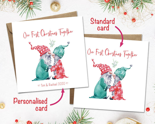Different customisation options for personalising your 1st Christmas together card