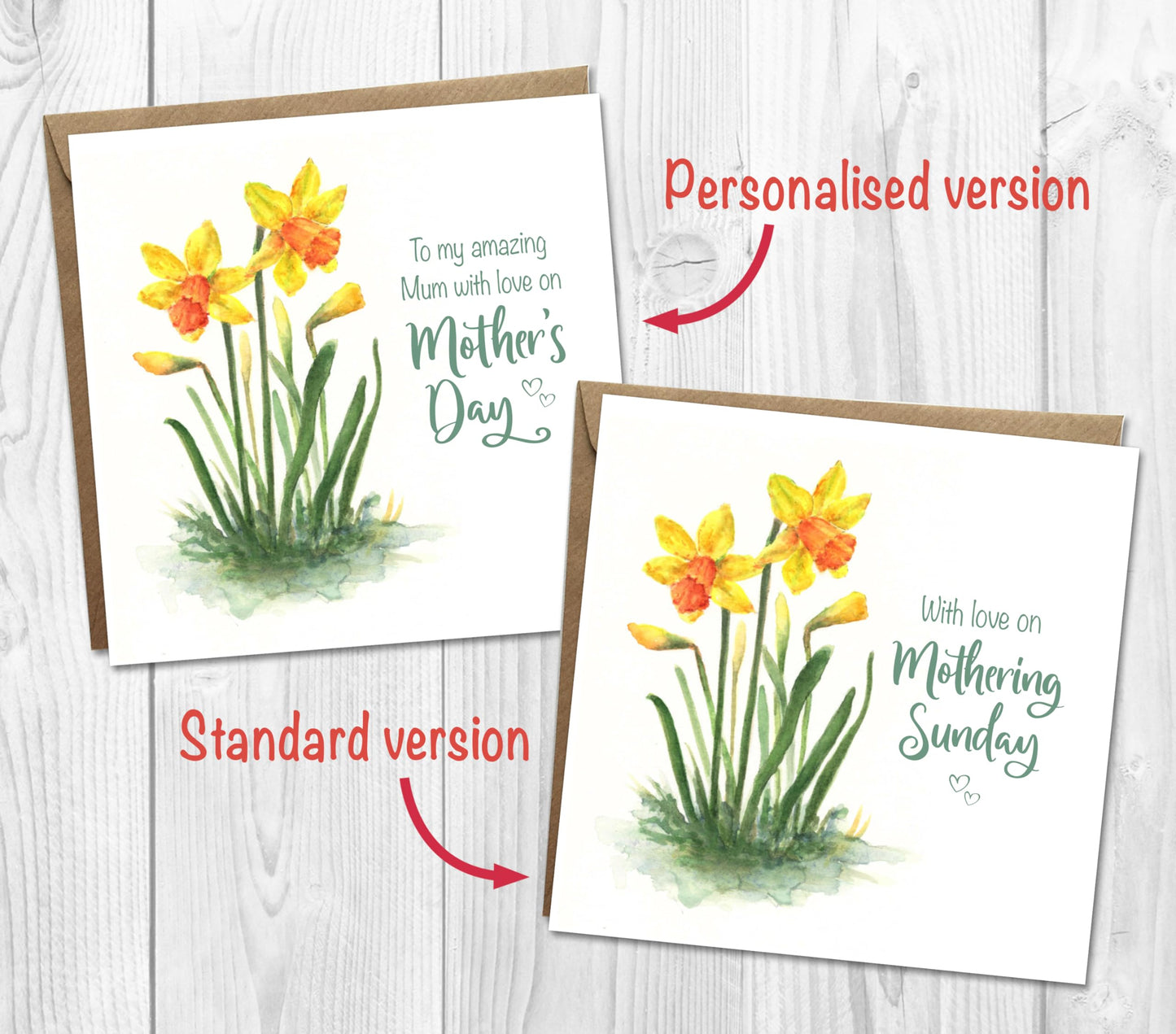 Mothering Sunday Card with Daffodils