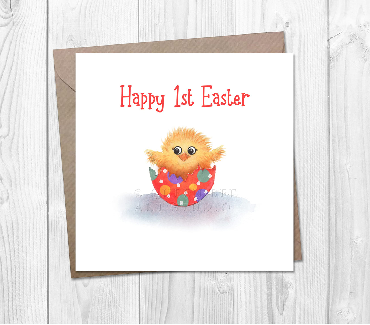 Personalised 1st Easter Card with Cute Little Chick for Baby Boy or Girl First Easter
