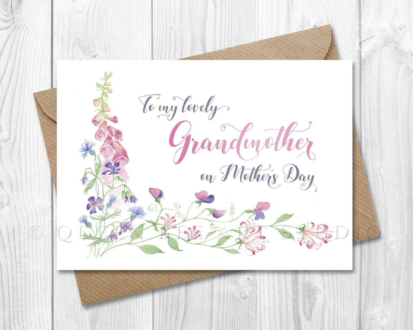 Mother's Day Card with Cottage Garden Flowers
