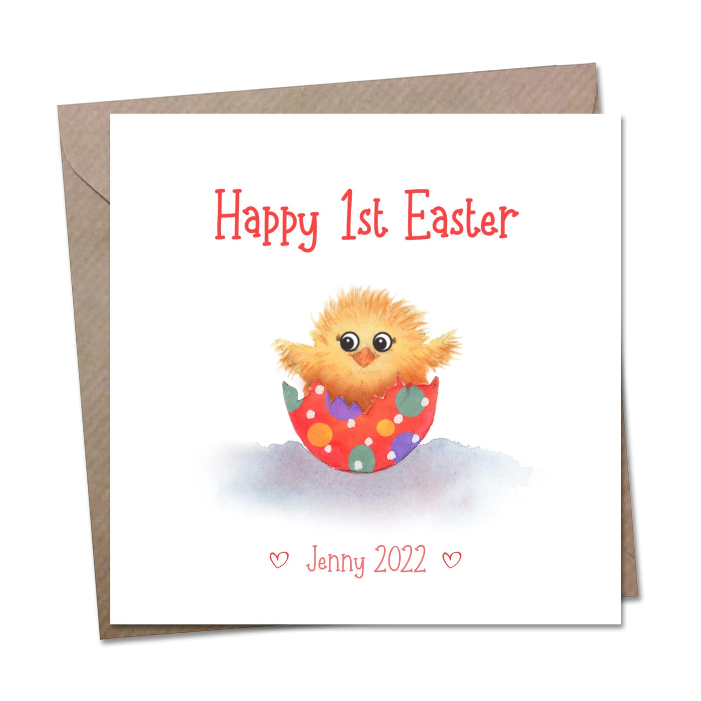 Personalised 1st Easter Card with Cute Little Chick for Baby Boy or Girl First Easter