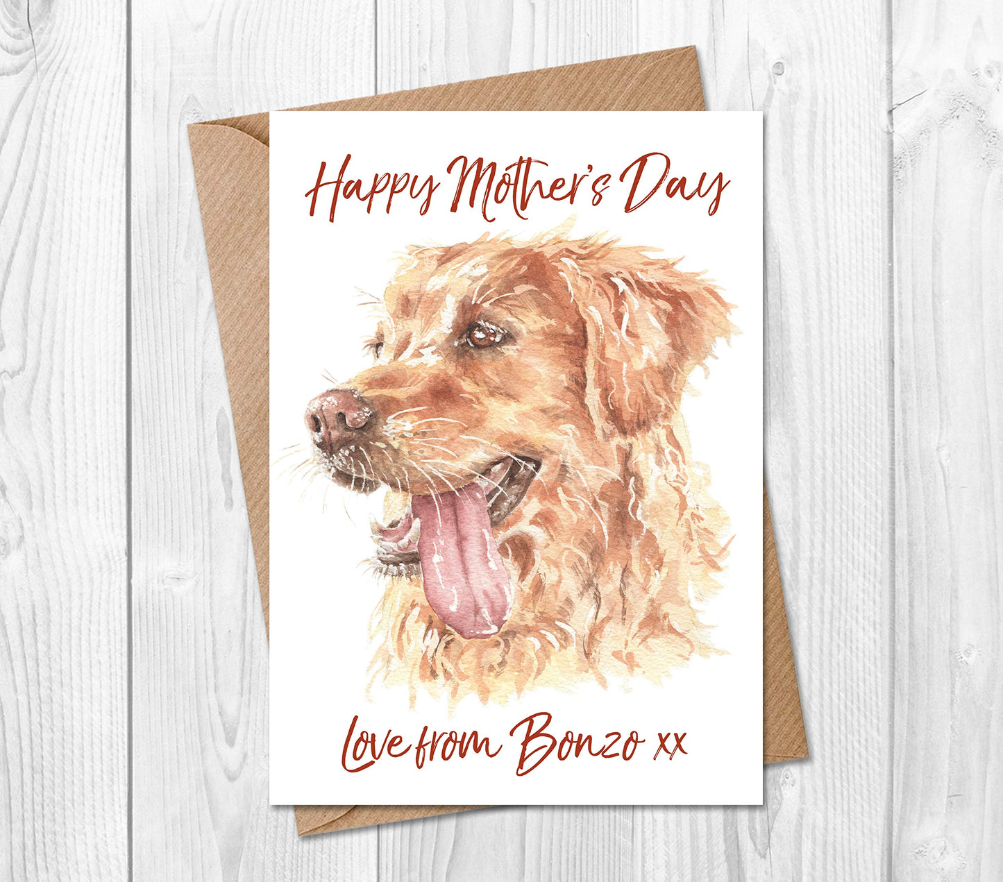 Golden Retriever Mother's Day Card