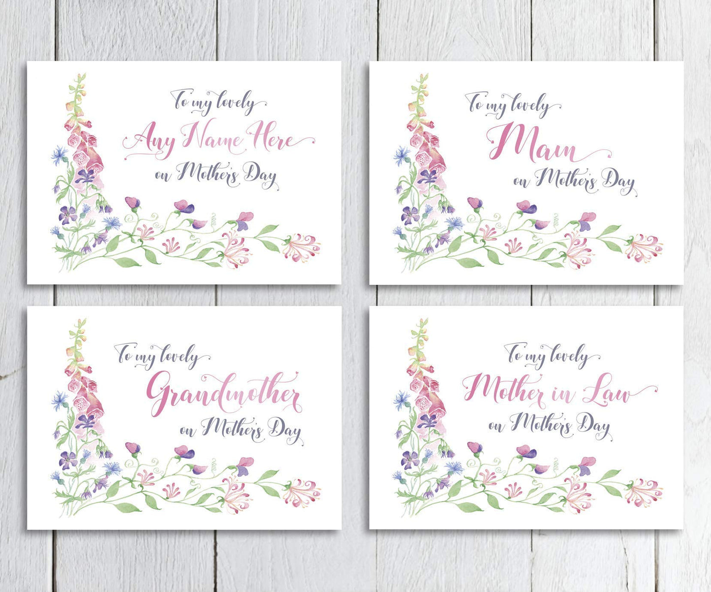 Mother's Day Card with Cottage Garden Flowers