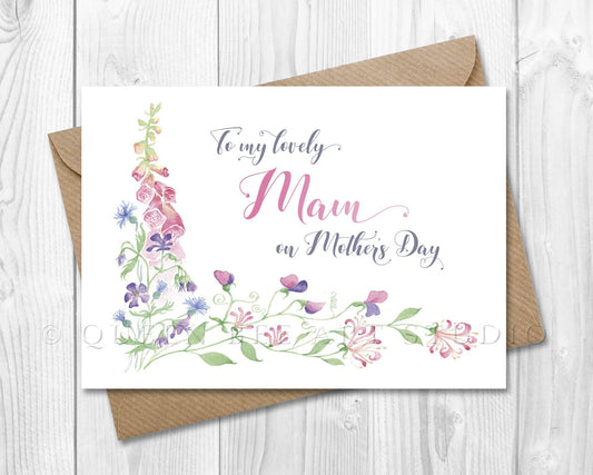 Mother's Day Card with Cottage Garden Flowers