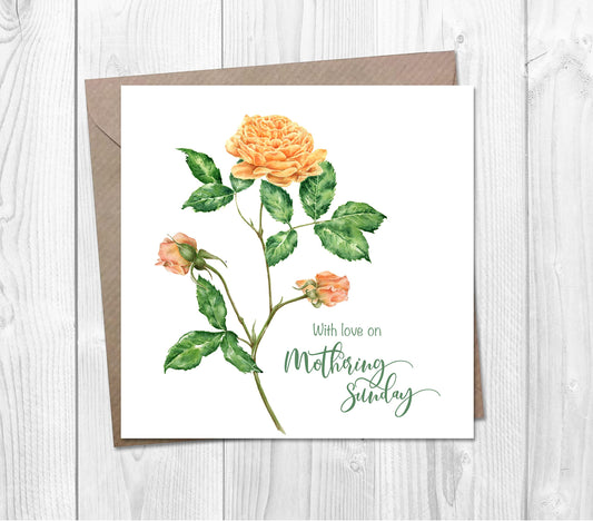 Traditional Mother's Day Card with Yellow Roses
