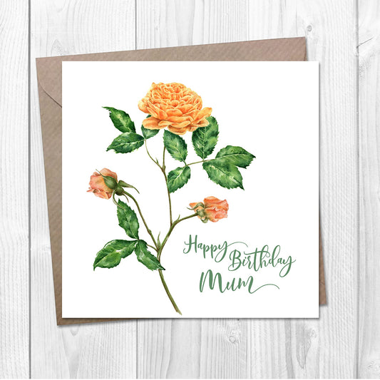 Birthday Card with Yellow Roses