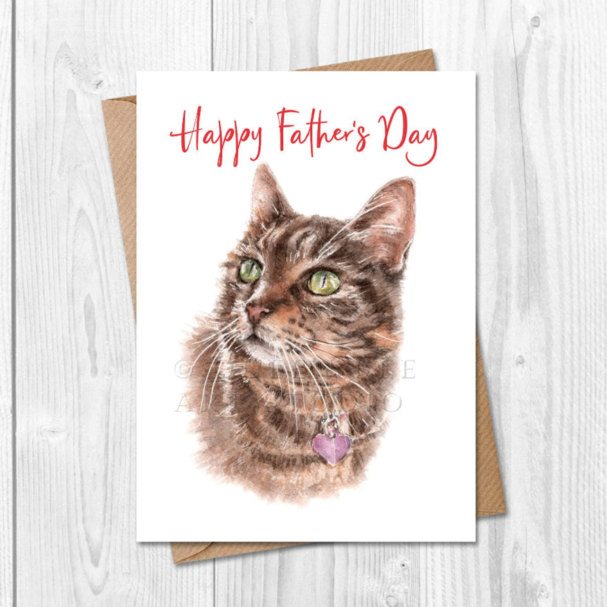 tabby cat fathers day card