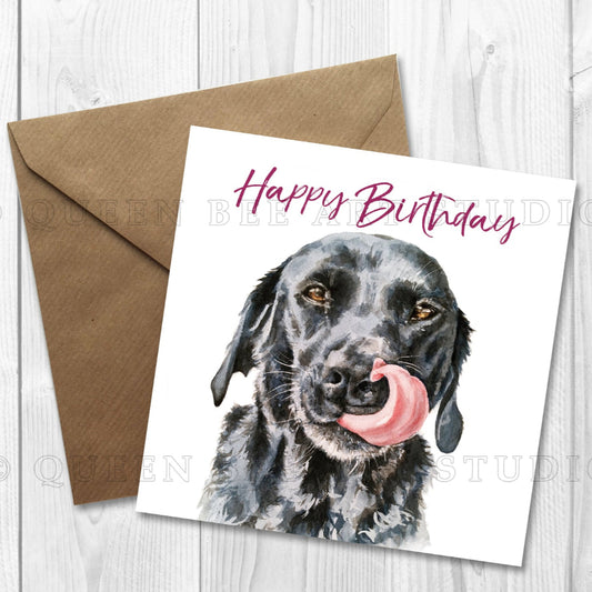Personalised Black Labrador Birthday card blank