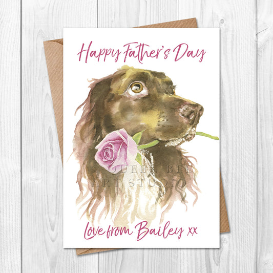 Personalised spaniel fathers day card