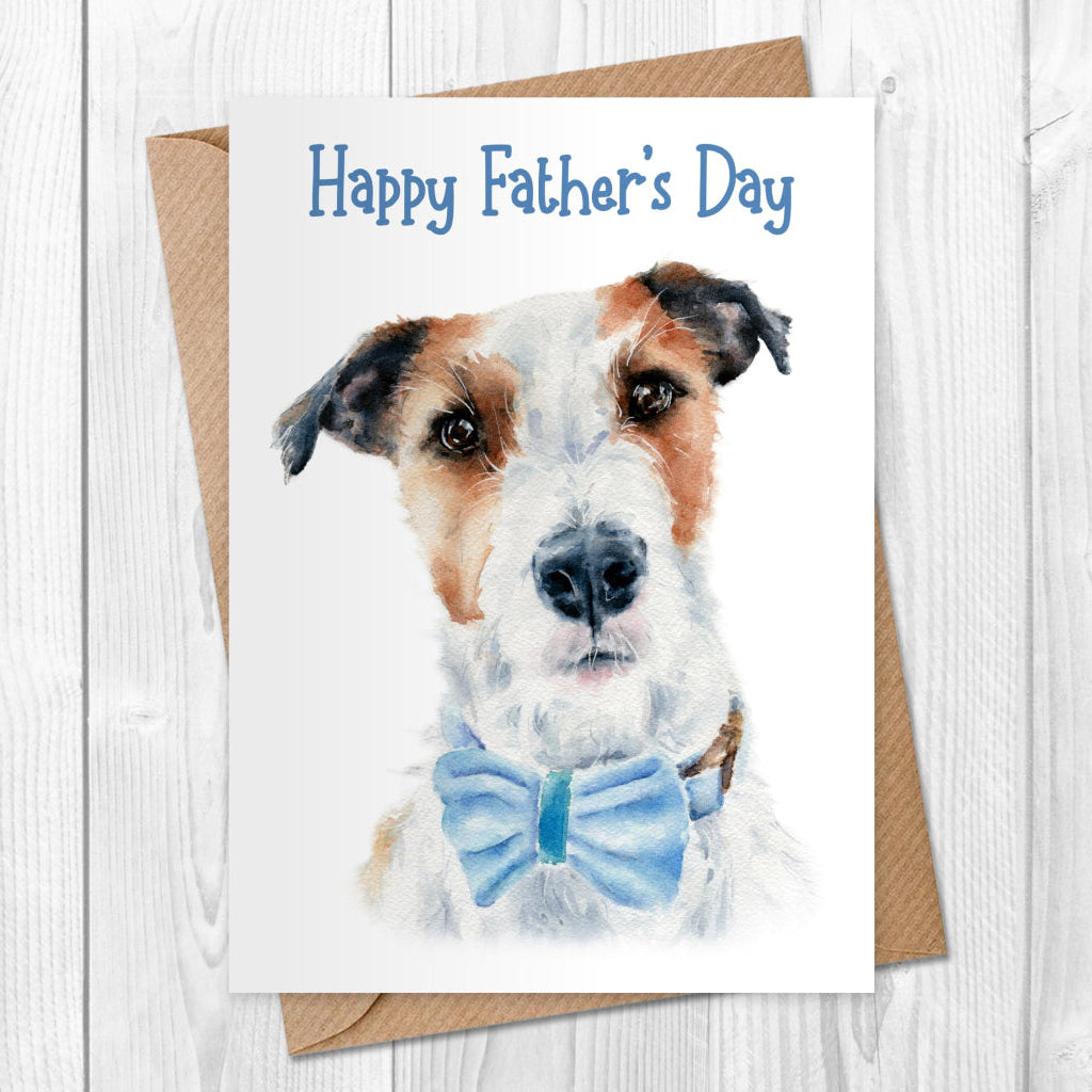 wire haired jack russell fathers day card