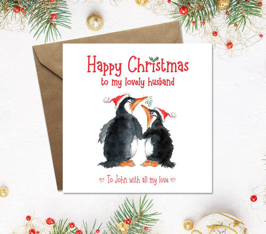 Cuddly Penguin Christmas Card