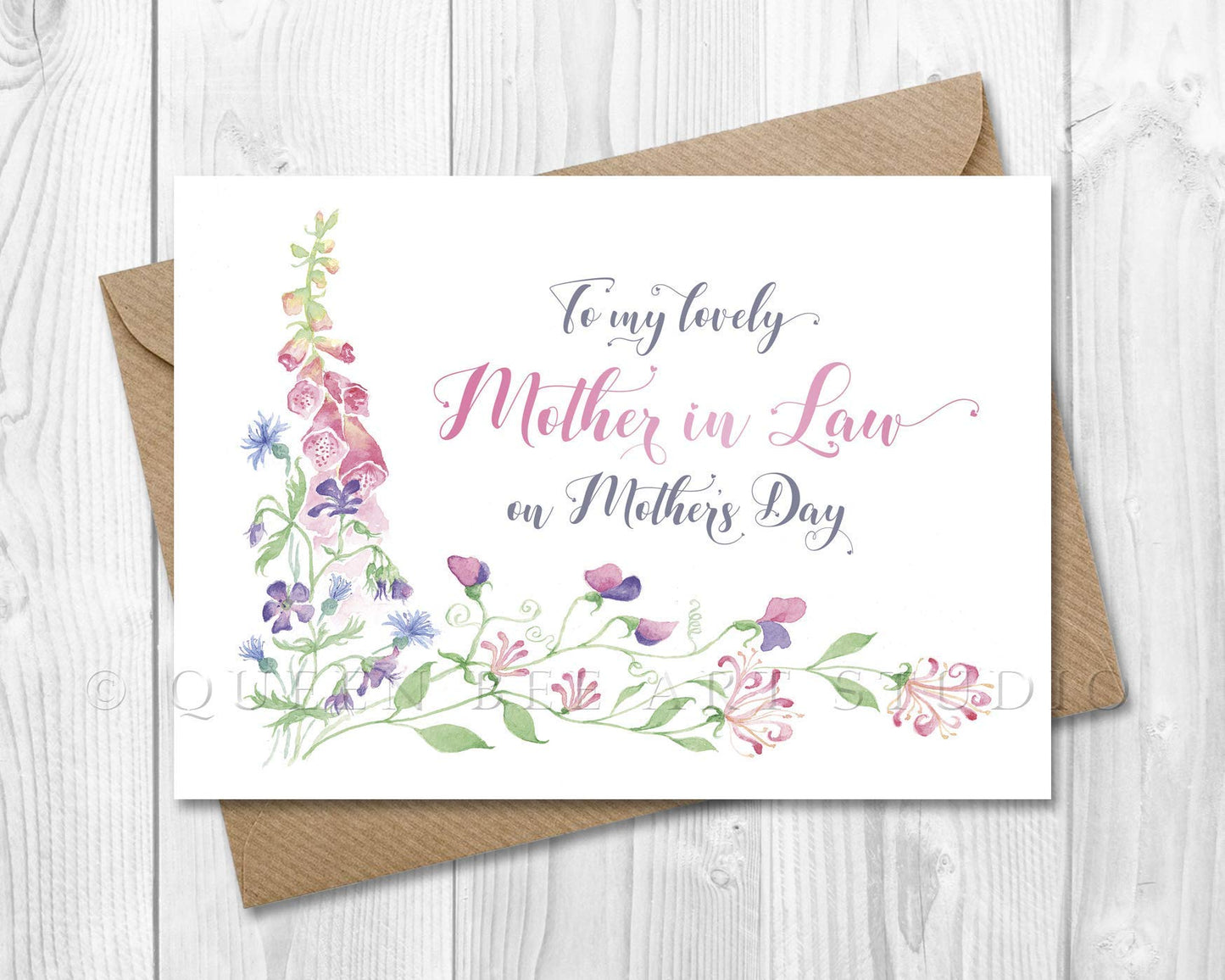 Mother's Day Card with Cottage Garden Flowers