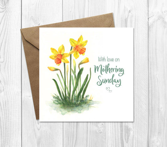 Mothering Sunday Card with Daffodils