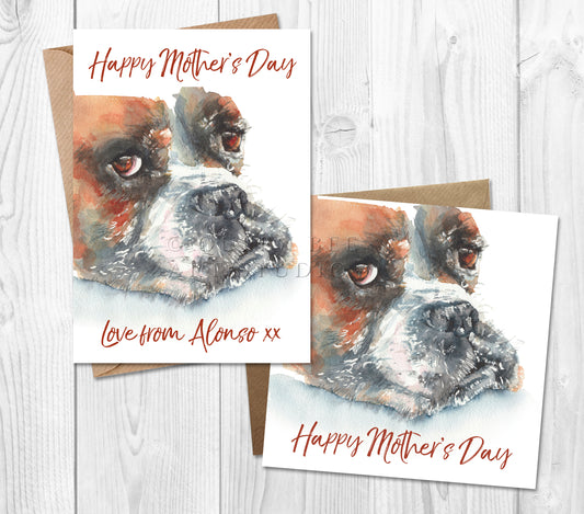 Boxer Dog Mother's Day Card