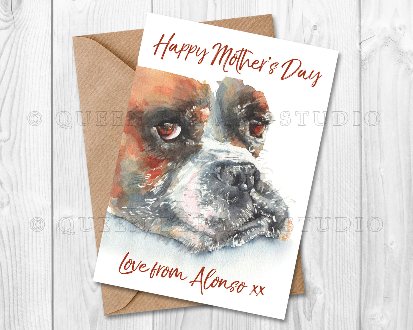 Boxer Dog Mother's Day Card