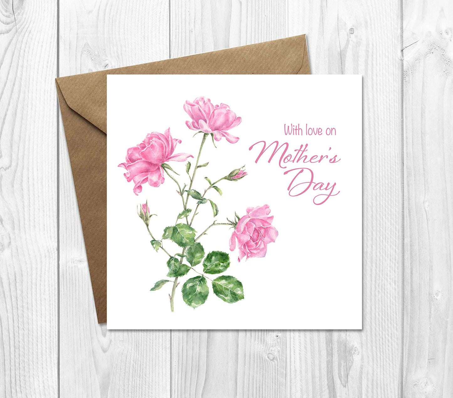 Mother's Day Card with Pretty Pink Roses