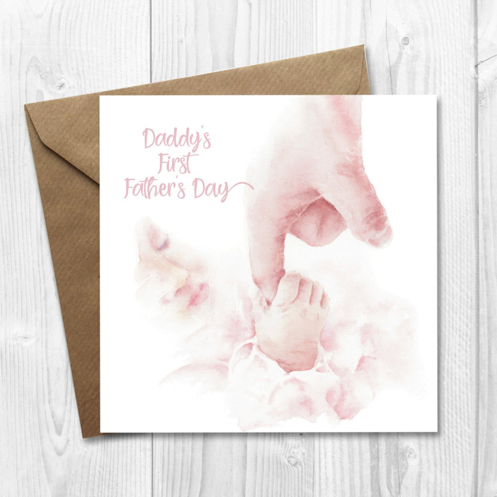 daddys 1st fathers_day_card with newborn baby girl 