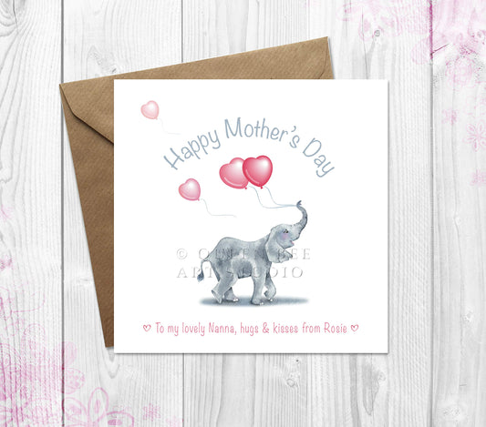 Baby Elephant Mother's Day Card for Mummy