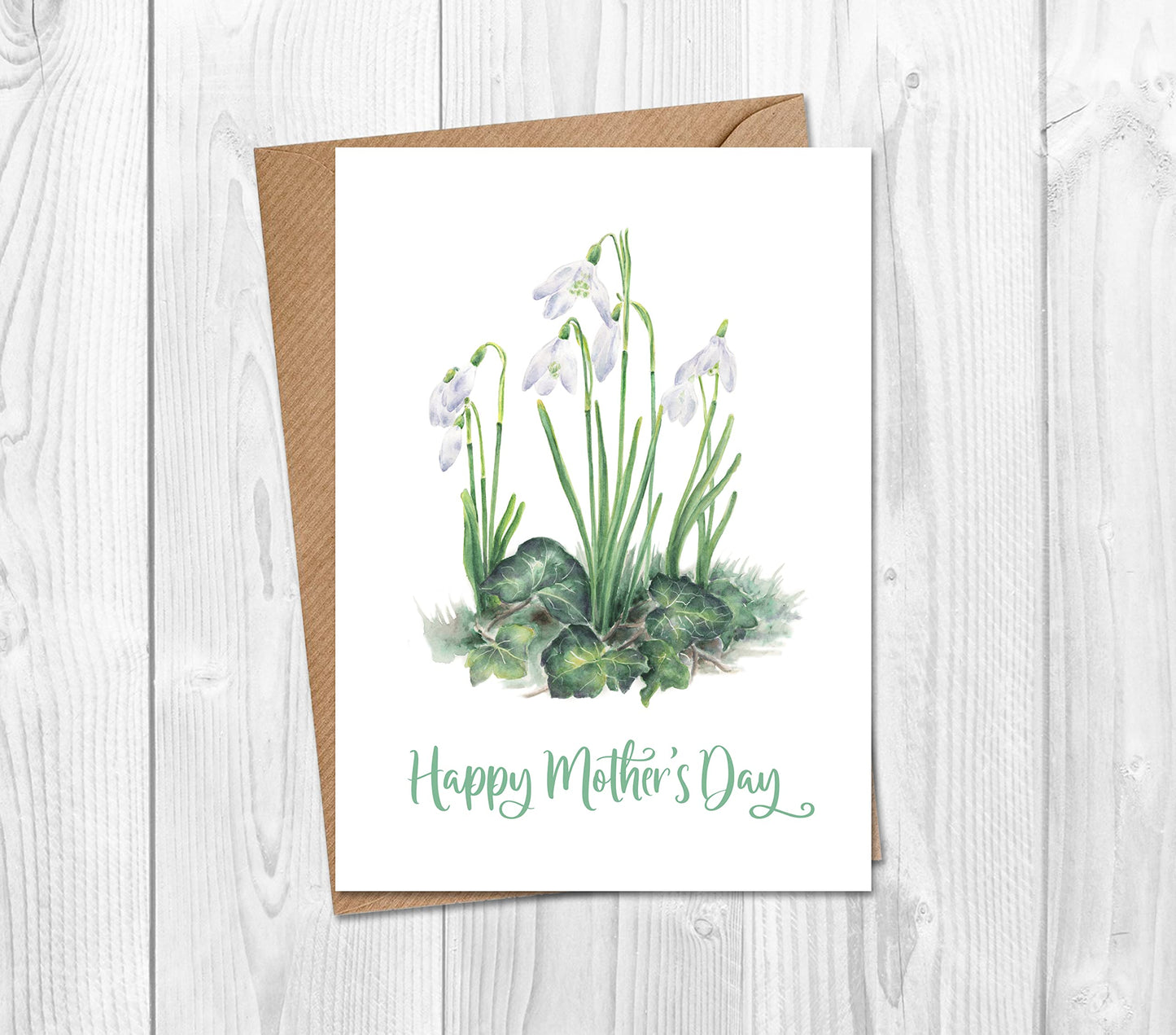Mothering Sunday Card with Snowdrops