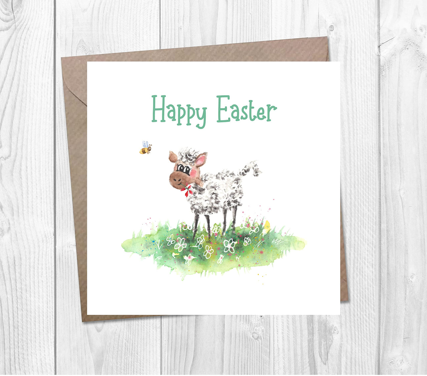 Personalised 1st Easter Card with Cute Baby Lamb for Little Boy or Girl's First Easter