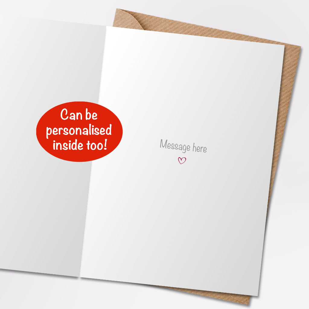 card can be printed inside with custom message