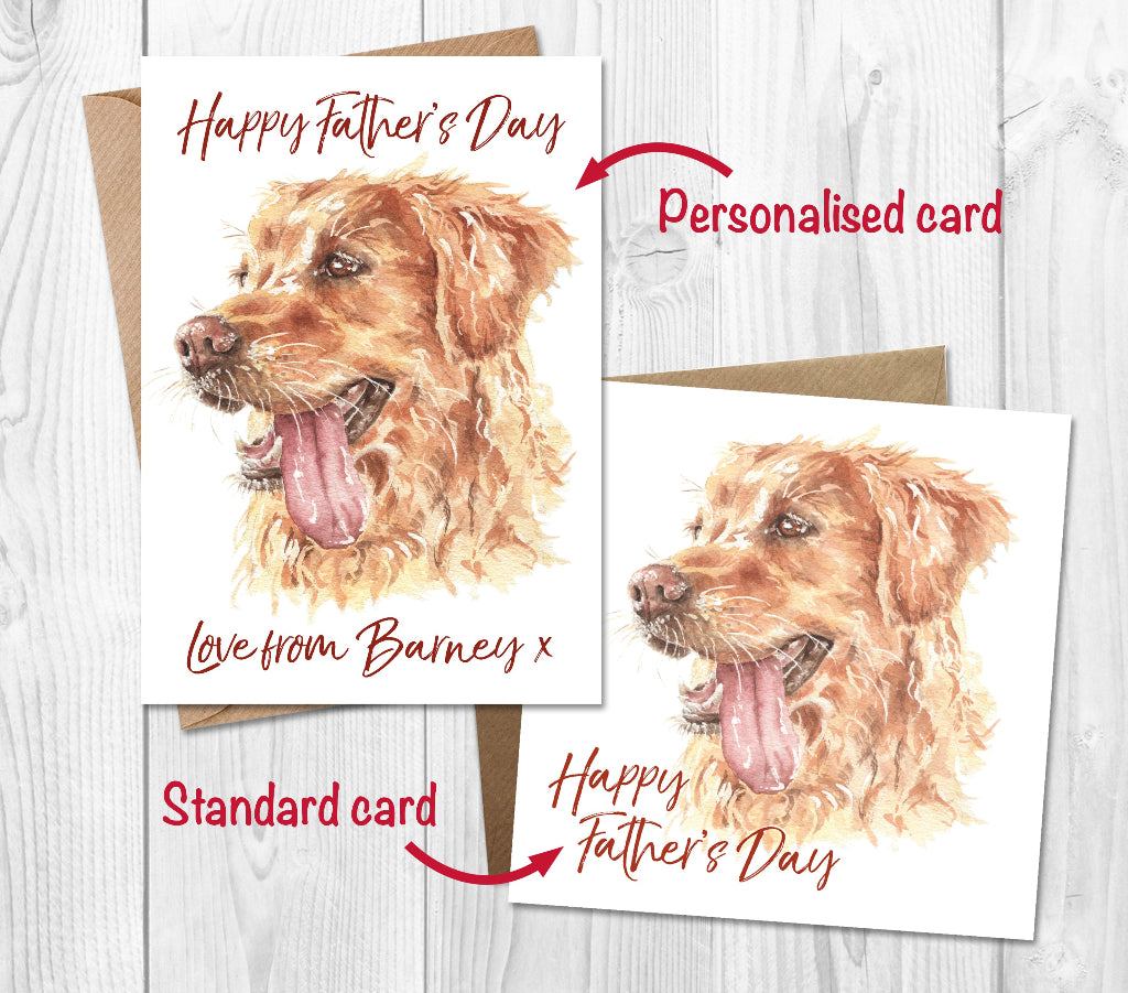 golden retriever fathers day cards both