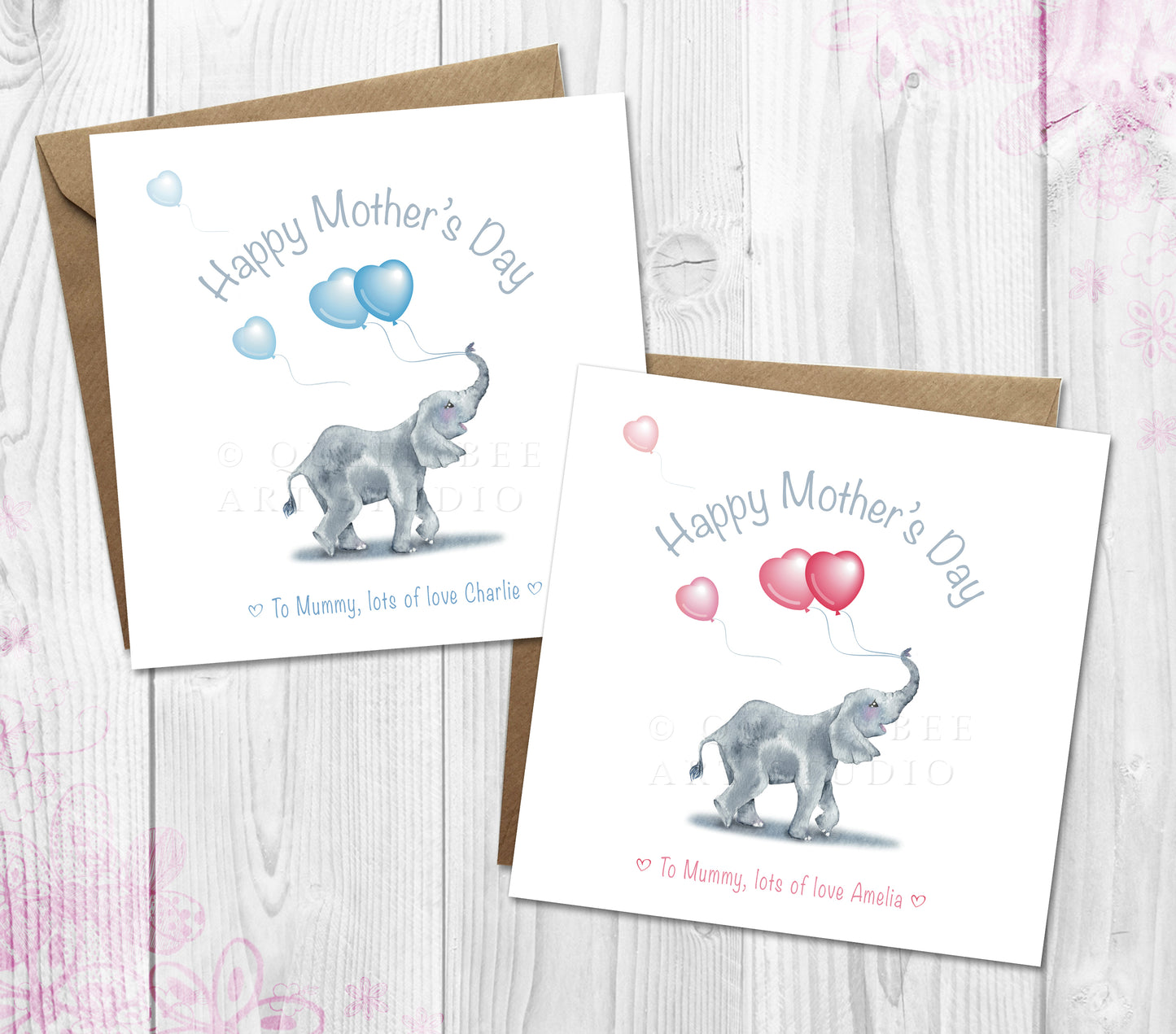Baby Elephant Mother's Day Card for Mummy