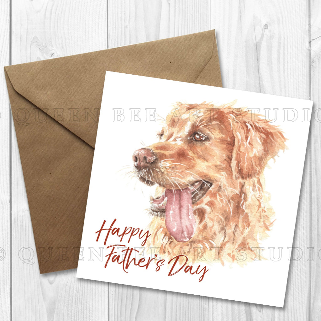 standard golden retriever fathers day card