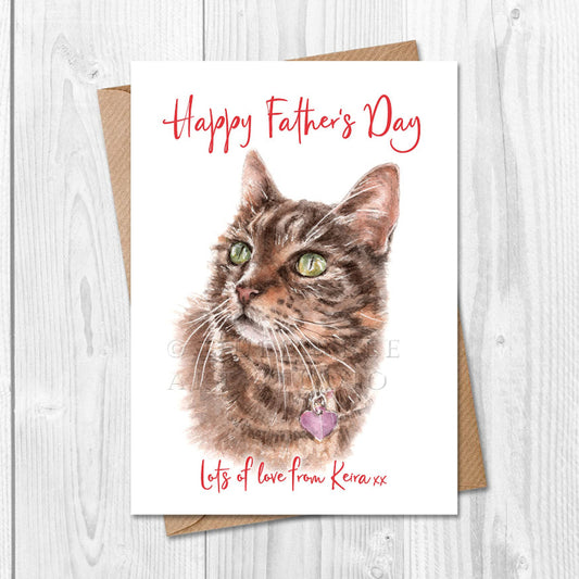 tabby cat fathers day card