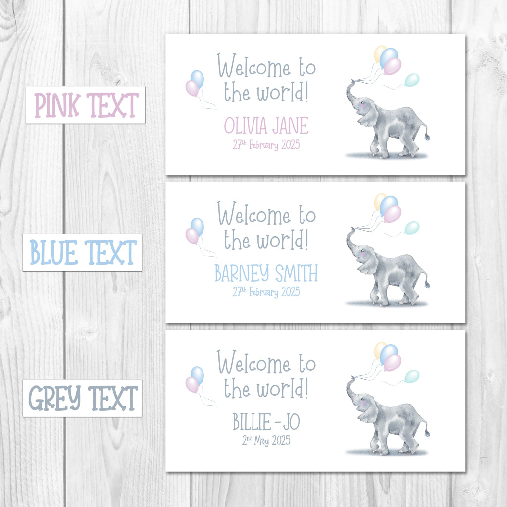 3 different colour options for names and birthday on welcome to the world gift money wallet for new baby